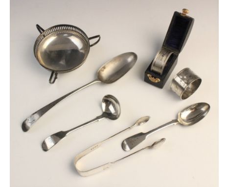 A selection of silver cutlery and tableware, to include; a George V bon-bon dish by William Hutton &amp; Sons, Birmingham 191