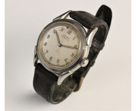 A Gent's Eterna Automatic stainless-steel wristwatch, the cream dial with Arabic numerals and outer seconds ring and centre s