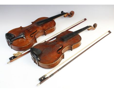 Two John G Murdoch &amp; Co Ltd Violin's, 'The Maidstone', with associated bows, each boxed, one with titled plaque (2) 