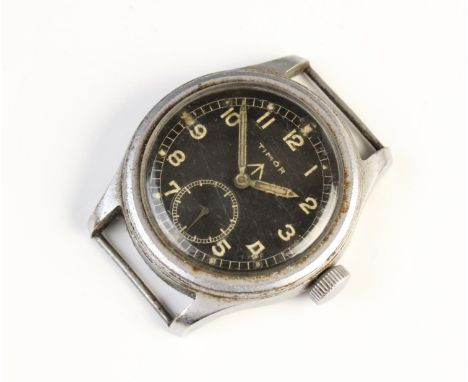 A Timor Military issue W.W.W 'Dirty Dozen' wristwatch, ref 'K 7070', case number '36970', the stainless steel case enclosing 