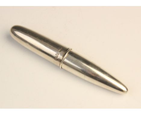 An Edwardian silver cigar sleeve or tube by A &amp; J Zimmerman Ltd, Birmingham 1905, of typical plain polished form, 12.8cm 