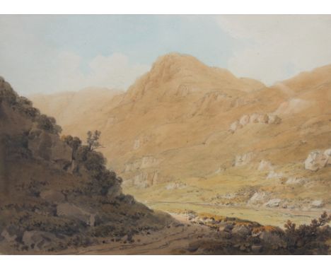Hugh William 'Grecian' Williams (1773-1829),View of the pass of Glencoe,Watercolour,18.5cm x 25cm,together with two Vatican v