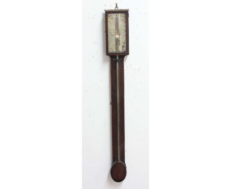 MAHOGANY STICK BAROMETER, the silvered dial inscribed John Putter, Edinr., height 95cm