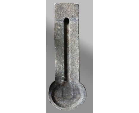 GRITSTONE SPRINGHEAD/TROUGH, of key hole shape with drainage hole, length 112cm Provenance: Niall Hobhouse