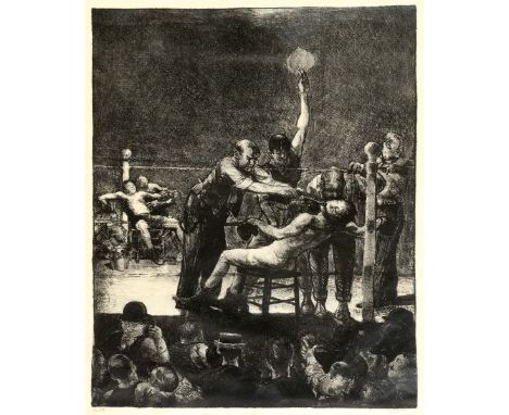 GEORGE BELLOWS (American, 1882-1925) BETWEEN ROUNDS NO.1 (LARGE) (Mason 25; Bellows 52) Lithograph, 1916, bears name Geo. Bel