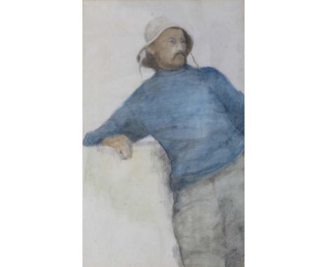 ENGLISH SCHOOL, Circa 1900 THE FISHERMAN Initialled ST, watercolour and pencil 34.5 x 21cm.; with a watercolour by A. Sherwoo