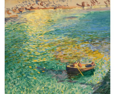 •DAME LAURA KNIGHT, DBE, RA, RWS (1877-1970) LAMORNA COVE Signed, watercolour and gouache 37.5 x 42.5cm. Provenance: London, 