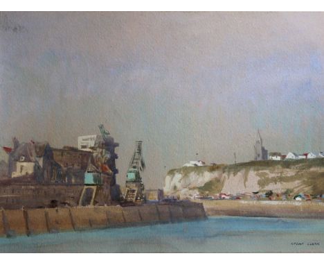 •COSMO CLARK (1897-1967) EVENING LIGHT, DIEPPE Signed, watercolour and gouache 28 x 38cm. Exhibited: London Royal Society of 