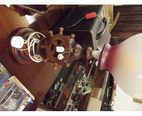 Lamp in the form of a ship's wheel 