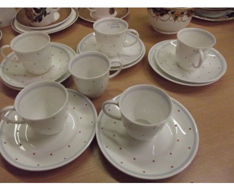 Part Susie Cooper polka dot tea set 