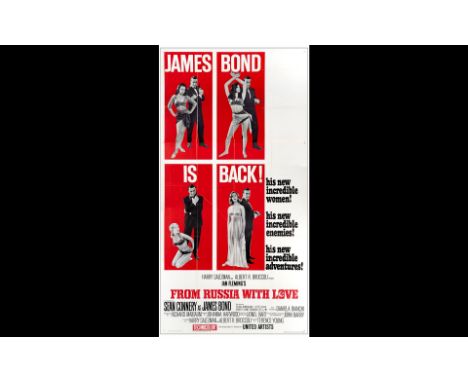 JAMES BOND: FROM RUSSIA WITH LOVEThree Sheet (41" x 79"); Style BVery Fine Folded United Artists, 1963This is a bright and lo