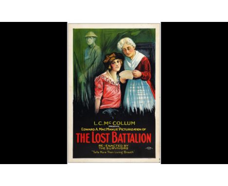 THE LOST BATTALIONOne Sheet (28" x 47"); Style A, Stone LithoVery Fine Rolled W.H. Productions, 1919This exquisite U.S. "Styl
