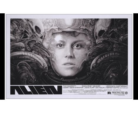 ALIENLimited Edition  Screen Print (24" x 36"); Variant, Hand-NumberedVery Fine+ Rolled; Artwork by Grzegorz Domaradzki (Gabz