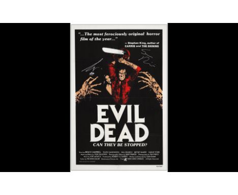 THE EVIL DEADOne Sheet (27" x 41"); Silk Screen Alternate Poster Signed by Bruce Campbell and Director Sam Raimi (JSA COA)Ver