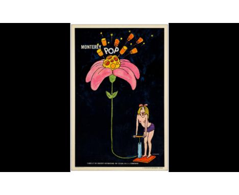 MONTEREY POPOne Sheet (27" x 41")Fine Rolled; Artwork by Tomi Ungerer Leacock-Pennebaker, 1968This one sheet, designed by Tom