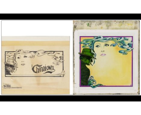 CHINATOWNOriginal Pencil Artwork for Billboard and Color Rendering (Artboard 1: 12.5" x 16.5" &Artboard 2: 15.5" x 15.5")Very