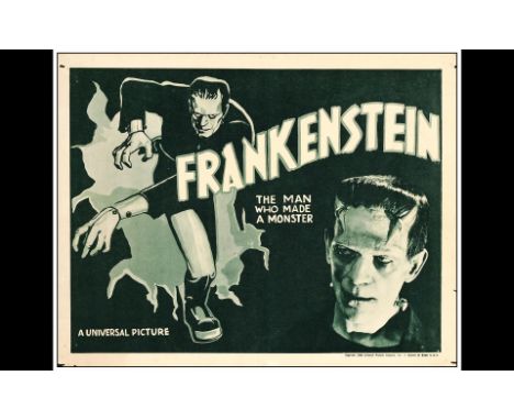 FRANKENSTEINTitle Lobby Card (11" x 14")Fine+ Universal, R-1938Director James Whale's 1931 Universal horror classic had its f
