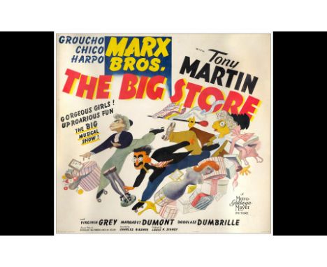 THE BIG STORESix Sheet (81" x 81")Good on Linen; Artwork by Al Hirschfeld MGM, 1941Large format posters of this famous team s