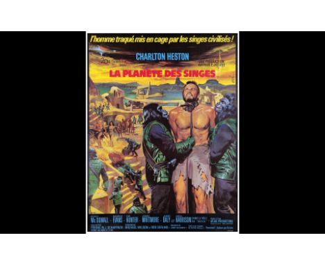 PLANET OF THE APESFrench Grande (46" x 62")Very Fine on Linen; Artwork by Jean Mascii 20th Century Fox, 1968This beautiful im