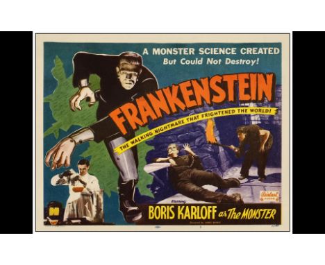 FRANKENSTEINTitle Lobby Card (11" x 14" )Fine+ Realart, R-1951Director James Whale's iconic Universal horror film garnered su