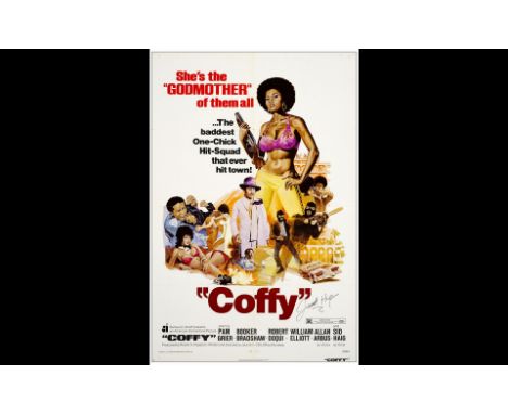 COFFYOne Sheets (2) (27" x 41") Signed by Director Jack HillVery Fine+ Folded American International, 1973Directed by Jack Hi