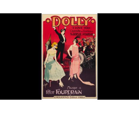 DOLLYOpera Poster (29.75" x 46"); Stone LithoFine- on Linen Choudens Ed. Paris. Clerice,. Paris, 1922This beautiful stone lit