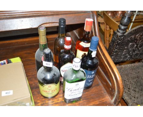 A quantity of alcohol to include Fundador brandy; Ruby port; Gordons gin etc