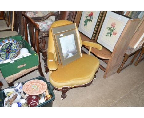 A Victorian button back and upholstered chair
