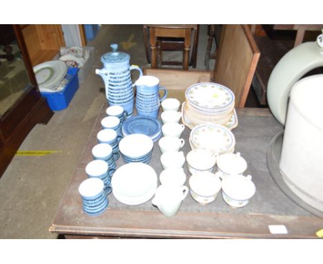 A quantity of Rye pottery; Royal Doulton teaware and side plates; and Poole pottery coffee cups and saucers