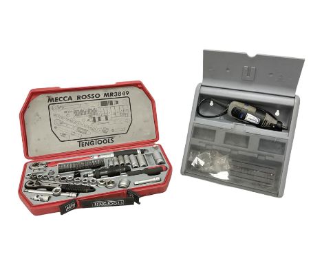 Mr Teng Tools 49 socket and spanner set in case (lacking 18mm), together with Dremel Multipro electric rotary tool