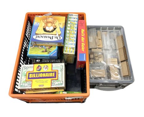 Collect of seventeen games, to include 'Why First', 'Billionaires', 'Mystery Rummy etc, together with other gaming equipment,