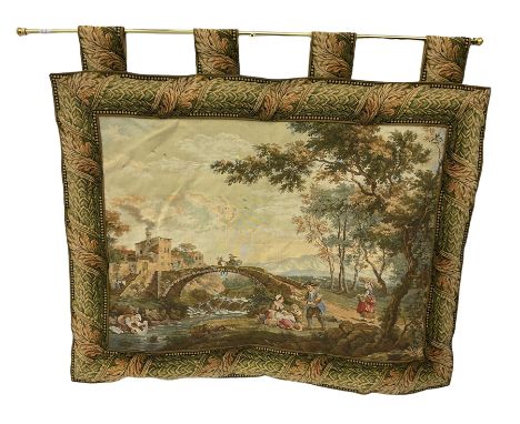 Wall hanging tapestry Country bridge scene, and a small rugDimensions: Height:&nbsp;103cm&nbsp; Length/Width:&nbsp;120cm&nbsp