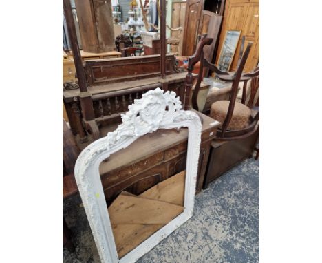 A VICTORIAN CHIFFONIER, A FIRE SCREEN, FOOTSTOOL, COFFER ETC. 
