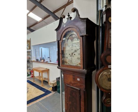 A GEORGIAN MAHOGANY 8 DAY LONG CASE CLOCK. 