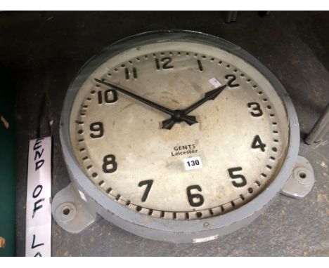 A GENTS OF LEICESTER IRON FRAMED CLOCK SLAVE WITH ARABIC NUMERLS. Dia. 52cms.