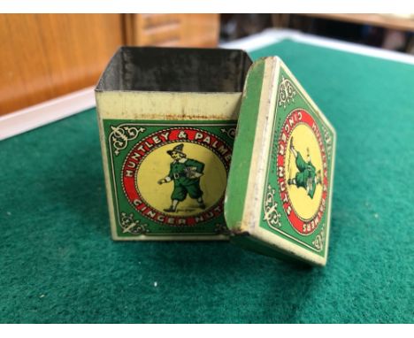 A RARE MINIATURE HUNTLEY AND PALMERS GINGER NUTS BISCUIT BOX.