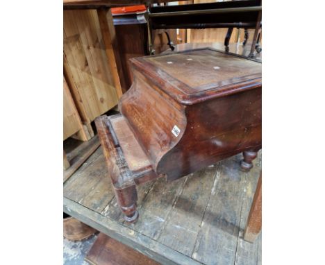 A VICTORIAN STEP COMMODE. 