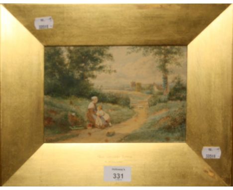R. Holland (19th century) 'The Wayside Spring' watercolour signed lower left 13.5 x 20cm