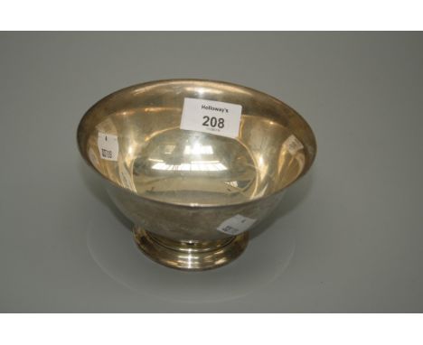 An American 'Paul Revere' bowl, circular with everted border and stepped skirt foot, 14cm diameter, the base marked 'Paul Rev