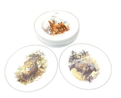 Twelve Wedgwood World Wildlife Fund plates, specially designed by David Shepherd