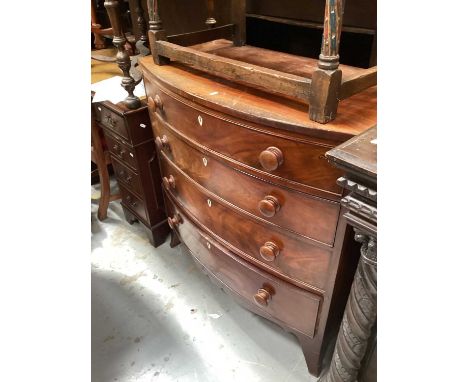 Nineteenth century mahogany bowfront chest of drawers, 99cm wide, 53cm deep, 99cm high