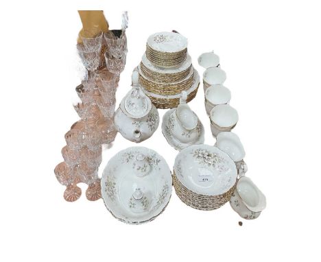 Royal Albert 'Howarth' pattern tea, coffee and dinner service and small group of glassware.