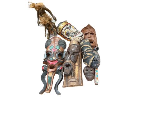 Group of various African masks.