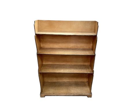 Regency style painted waterfall bookcase, 86.5cm wide, 31cm deep, 122cm high