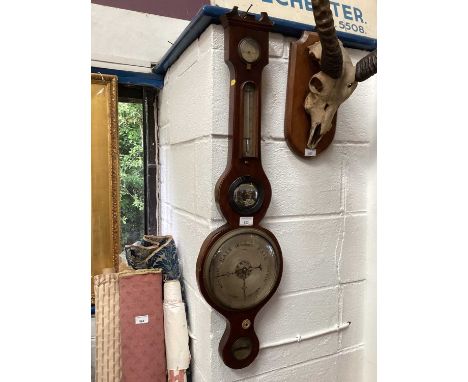19th century mahogany barometer/thermometer