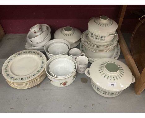 Group of tableware to include Royal Worcester fruit pattern and Royal Doulton tapestry