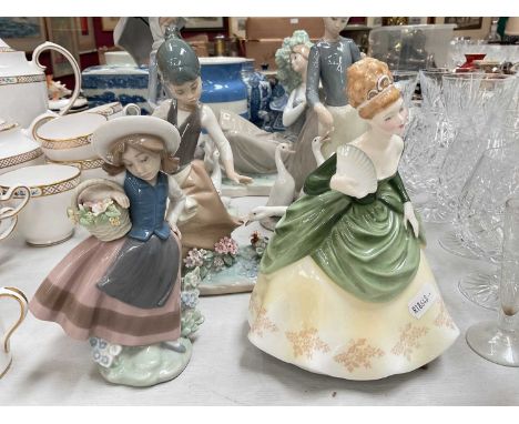 Five Lladro figures and a Royal Doulton figure- Soiree HN2312 (6)