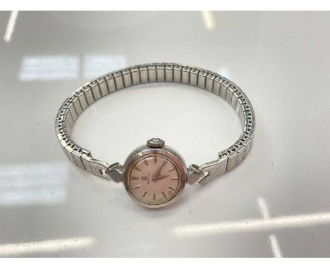Omega ladies stainless steel wristwatch on an expandable bracelet