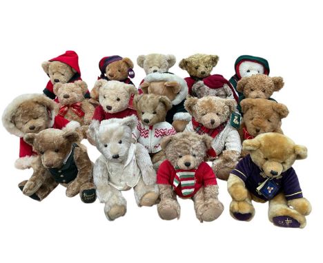 Collection of 18 Harrods teddy bears to include limited editions, Harrod's 150 year anniversary bear, etc