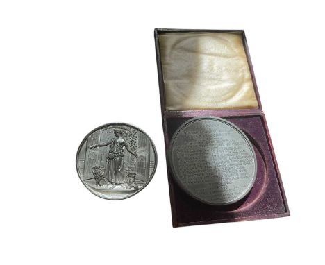 Medallion for the opening of Crystal Palace and a cased medallion for London and Birmingham Railways